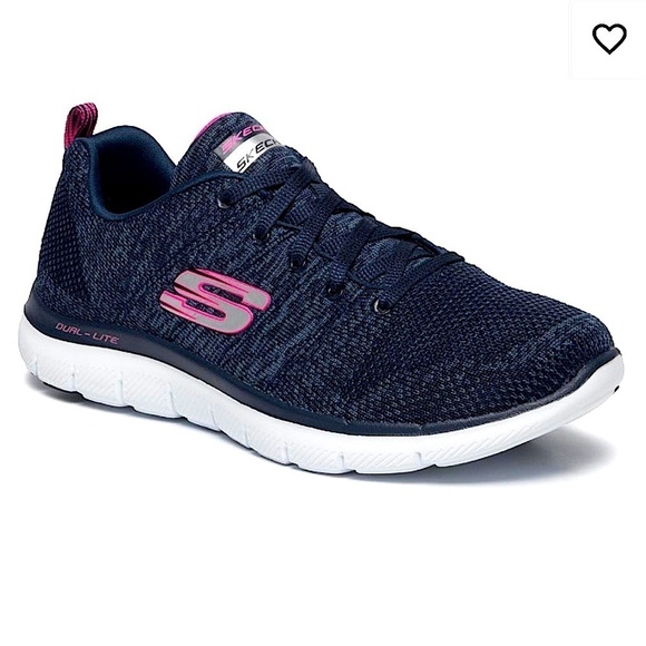 SKECHERS Skech-Knit High Energy Navy sneakers women’s size 7.5 - Picture 1 of 9